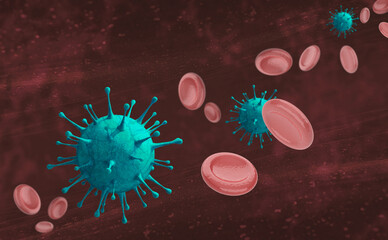 3d virus corona blood