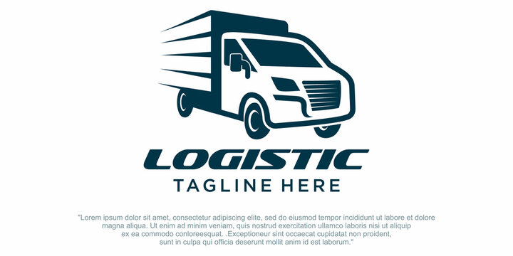 Creative truck logo design templates, logistics