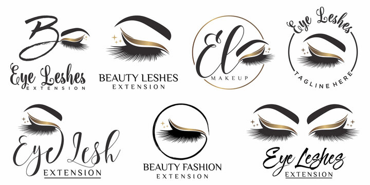 beauty eyelashes logo with creative modern concept