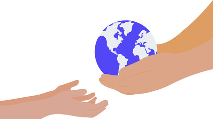 medio ambiente. entregando el mundo a los niños. fondo transparente