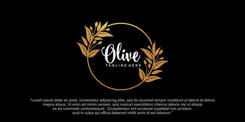 Fototapeta na wymiar Olive logo with creative element style