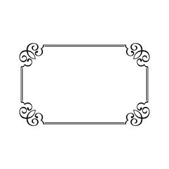 Decorative Frame icon vector. Border illustration sign. Vintage corner symbol or logo.