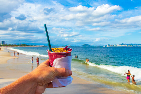 Brazilian superfood berry açaí in a mug as ice Brazil.
