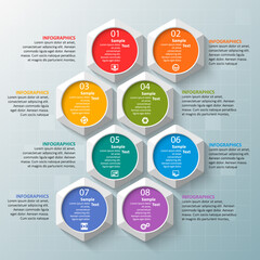 Abstract 3D Paper Infographics. Business template .Vector illustration