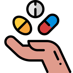 drug filled outline icon