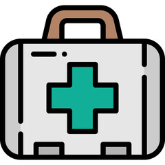 first aid kit filled outline icon