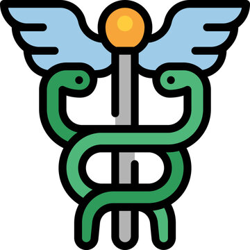 Caduceus Filled Outline Icon