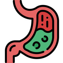 stomach filled outline icon