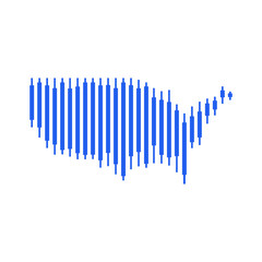 Logo candlestick trading chart analyzing in forex USA