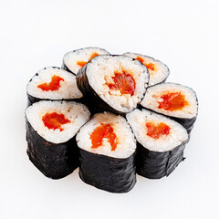 sushi on the white background