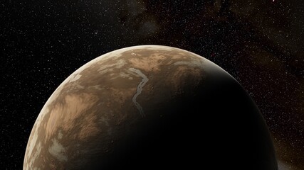 Obraz na płótnie Canvas Planets and galaxy, science fiction wallpaper 3d illustration