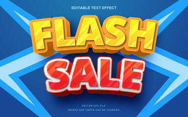 Flash sale text effect. Editable fancy 3d font style perfect for logotype, heading and shop promotion element 