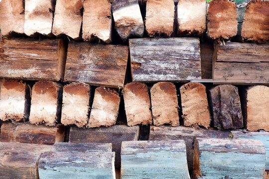 stacked rows of firewood