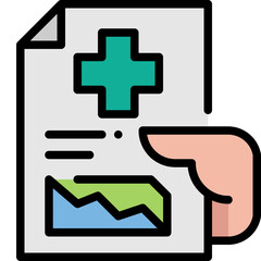 medical result filled outline icon