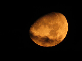 Yellow full moon at midnight