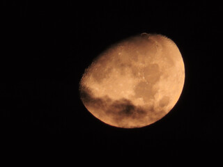 Selective focus over the  full moon