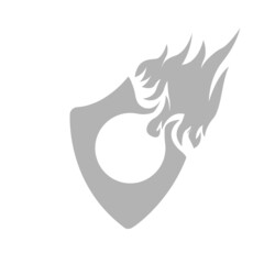 fire safety emblem, vector illustration