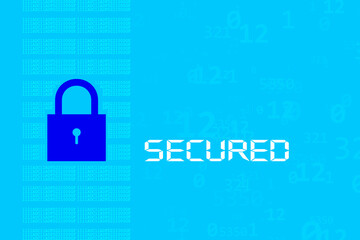 2d illustration Safety concept: Closed Padlock on digital background
