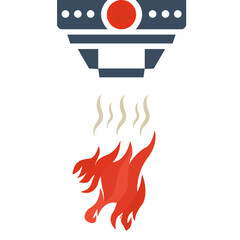 image of fire safety system, vector illustration