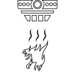 image of fire safety system, vector illustration
