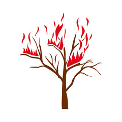 Fototapeta premium forest fires icon, coniferous forest, vector illustration