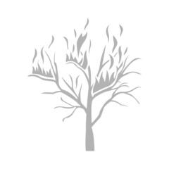 forest fires icon, coniferous forest, vector illustration