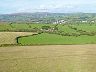 Fototapeta na wymiar Aerial view of fields in Devon 