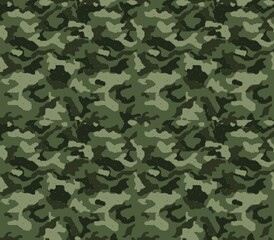 
Abstract pixel camouflage, vector green military pattern on textiles.