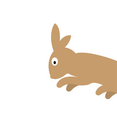 rabbit icon on a white background, vector illustration