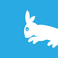 rabbit icon on a white background, vector illustration