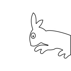 rabbit icon on a white background, vector illustration