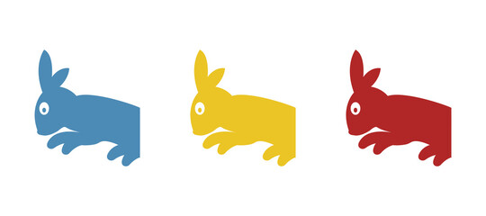 rabbit icon on a white background, vector illustration