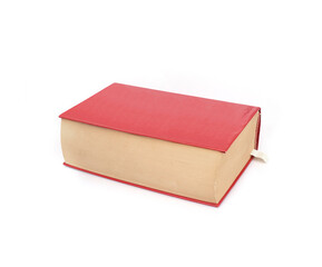 Book in red cover isolated on a white background