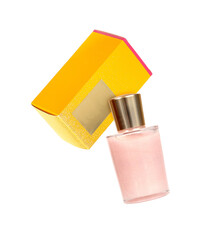 Orange packing box isolated on white background