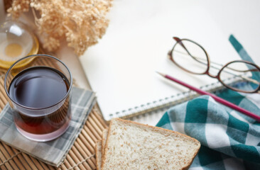 Free time with a cup of coffee and a book