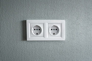 double socket on wall - electric plug