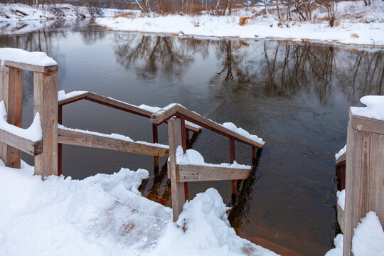 A place for Epiphany bathing on the winter river