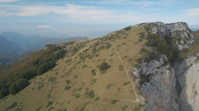 Mountains Cliff at Trois Becs Drome, France, synclinal in Europe