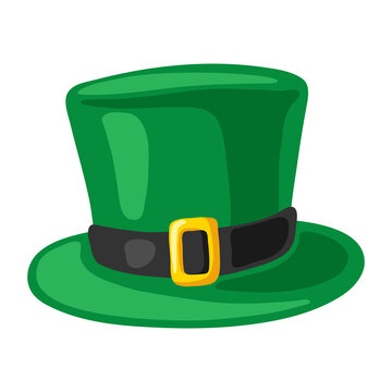 Saint Patricks Day illustration. Leprechaun green hat.