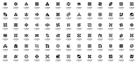 Fototapeta na wymiar Abstract logos collection. Geometric abstract logos. Icon design