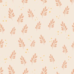 seamless floral pattern, pattern with autumn leaves