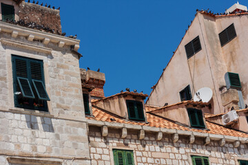Fototapeta na wymiar View of the ancient buildings in the famous landmark, Dubrovnik old town, Croatia, Adriatic coast