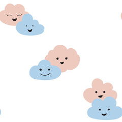 set of cute clouds, pattern with clouds