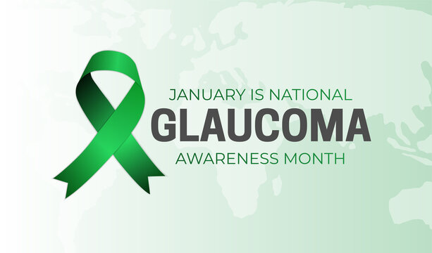 Light Glaucoma Awareness Month Background Illustration with Green Ribbon