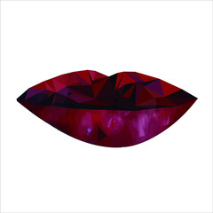 Red lips isolated on white. Sexy lips. vector. Ilustration.