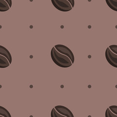 Stylish seamless coffee beans background for design of printed materials or for cafe, restaurant design. 