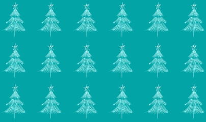 Christmas tree pattern. Seamless Christmas background with decorative Christmas trees. Simple Christmas Tree Pattern.