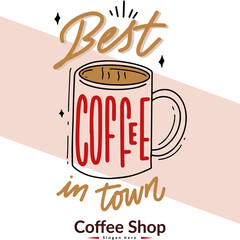 Best Coffee Shop Logo Design Template Vector Abstract Coffee Logo For Branding a Coffee Shop