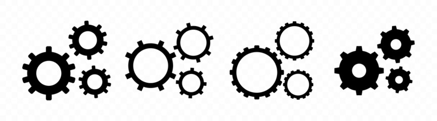 Gear icon set. Setting sign. Simple symbol for logo, web, app. Vector line icon for Business and Advertising