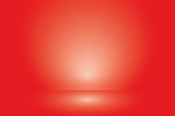 Red background 3d render of empty space of a room with spot light. New elegant empty room with white glare on the floor and wall